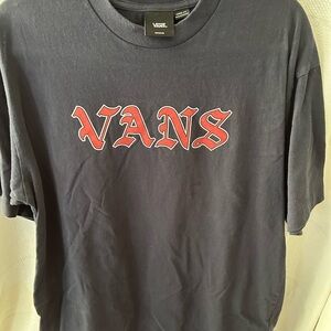 Vans Black Tee with Red Logo